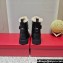 Valentino VLogo Combat Boots In Calfskin and Shearling Black 2023