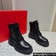 Valentino Rockstud combat boots with tone-on-tone studs in calfskin Black 2023