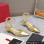 Valentino Heel 5cm Rockstud Couture Pumps in Mirror Gold