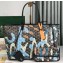 Goyard Saint Louis PM Tote Bag Lettres Camouflage Black/Blue