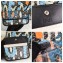 Goyard Saint Louis PM Tote Bag Lettres Camouflage Black/Blue