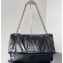 Balenciaga Monaco Medium Chain Bag in Arena calfskin Black/Silver 2023