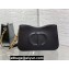 Dior CD Signature Hobo Mini Bag in Black Calfskin with Embossed CD Signature 2023