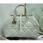 Dior Medium Toujours Bag in Macrocannage Calfskin White 2023