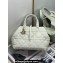 Dior Medium Toujours Bag in Macrocannage Calfskin White 2023