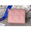 Lady Dior Mini Wallet in Cannage Lambskin Pink