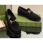 Gucci Horsebit with crystals Jordaan loafers 759918 Suede Black 2023