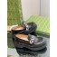 Gucci script Scalloped rubber trim Mid-heel loafers 752854 Black 2023