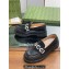 Gucci script Scalloped rubber trim Mid-heel loafers 752854 Black 2023