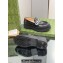 Gucci script Scalloped rubber trim Mid-heel loafers 752854 Black 2023