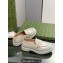 Gucci script Scalloped rubber trim Mid-heel loafers 752854 Off White 2023