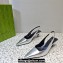 Gucci Heel 5.5cm Square slingback pumps 764192 Silver 2023