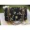 Chanel Wool Tweed and Pearl Medium Classic Handbag A01112 Black 2023
