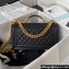Chanel Grained Shiny Calfskin BOY Flap Bag with Handle A94804 Black 2023