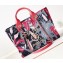 Chanel Deauville Printed Velvet and Wooden Pearls Small Shopping Bag AS3257 Red 2023