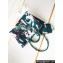 Chanel Deauville Printed Velvet and Wooden Pearls Small Shopping Bag AS3257 Green 2023