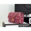 Chanel Wool Tweed Small Classic Handbag A01116 Red/Blue/Pink 2023
