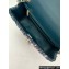 Chanel Wool Tweed Small Classic Handbag A01116 Navy Blue/Green 2023