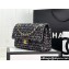 Chanel Wool Tweed Medium Classic Handbag A01112 Navy Blue/Green 2023