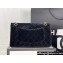 Chanel Wool Tweed Medium Classic Handbag A01112 Black 2023