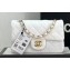 Chanel Wool Tweed Small Classic Handbag A01116 White 2023