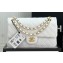 Chanel Wool Tweed Medium Classic Handbag A01112 White 2023