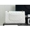 Chanel Wool Tweed Medium Classic Handbag A01112 White 2023