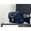 Chanel Wool Tweed Small Classic Handbag A01116 Dark Blue 2023