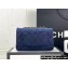 Chanel Wool Tweed Small Classic Handbag A01116 Dark Blue 2023