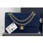 Chanel Wool Tweed Medium Classic Handbag A01112 Dark Blue 2023