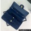 Chanel Wool Tweed Medium Classic Handbag A01112 Dark Blue 2023