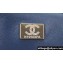 Chanel Wool Tweed Medium Classic Handbag A01112 Dark Blue 2023