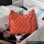 Chanel Shiny Crumpled Calfskin Hobo Handbag AS4322 Orange 2023