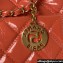 Chanel Shiny Crumpled Calfskin Hobo Handbag AS4322 Orange 2023