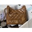 Chanel Shiny Crumpled Calfskin Hobo Handbag AS4322 Brown 2023