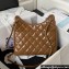 Chanel Shiny Crumpled Calfskin Hobo Handbag AS4322 Brown 2023