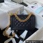 Chanel Grained Shiny Calfskin BOY Flap Bag with Handle A94805 Black 2023