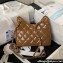 Chanel Shiny Crumpled Calfskin Small Hobo Bag AS4323 Brown 2023