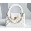 Chanel Shiny Aged Calfskin Mini Shopping Bag AS4416 White 2023