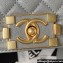 Chanel Grained Shiny Calfskin BOY Flap Bag with Handle A94805 Gray 2023