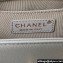 Chanel Grained Shiny Calfskin BOY Flap Bag with Handle A94805 Gray 2023