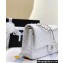 Chanel Wool Tweed and Bead Medium Classic Handbag A01112 White 2023