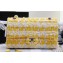 Chanel Wool Tweed and Bead Medium Classic Handbag A01112 White Yellow 2023
