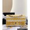 Chanel Wool Tweed and Bead Medium Classic Handbag A01112 White Yellow 2023