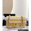 Chanel Wool Tweed and Bead Medium Classic Handbag A01112 White Yellow 2023