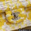 Chanel Wool Tweed and Bead Medium Classic Handbag A01112 White Yellow 2023