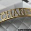 Chanel Grained Shiny Calfskin BOY Flap Bag with Handle A94804 Gray 2023