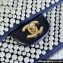 Chanel Pearl Small Classic Handbag Black/Blue 2023