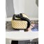Chanel Chain and Raffia Braided Mini Flap Bag Black/Beige 2023