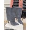 Balmain Heel 10.5cm Suede ankle boots Gray 2023